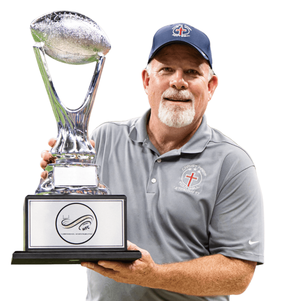Coach Tom Hurley with Championship Trophy